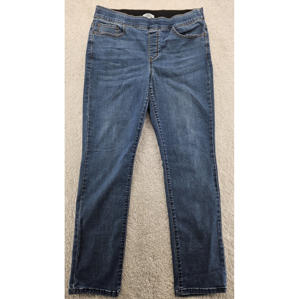 Croft & Barrow Denim Elastic Waist Pants Size 12 Pull On Jeans With Pockets